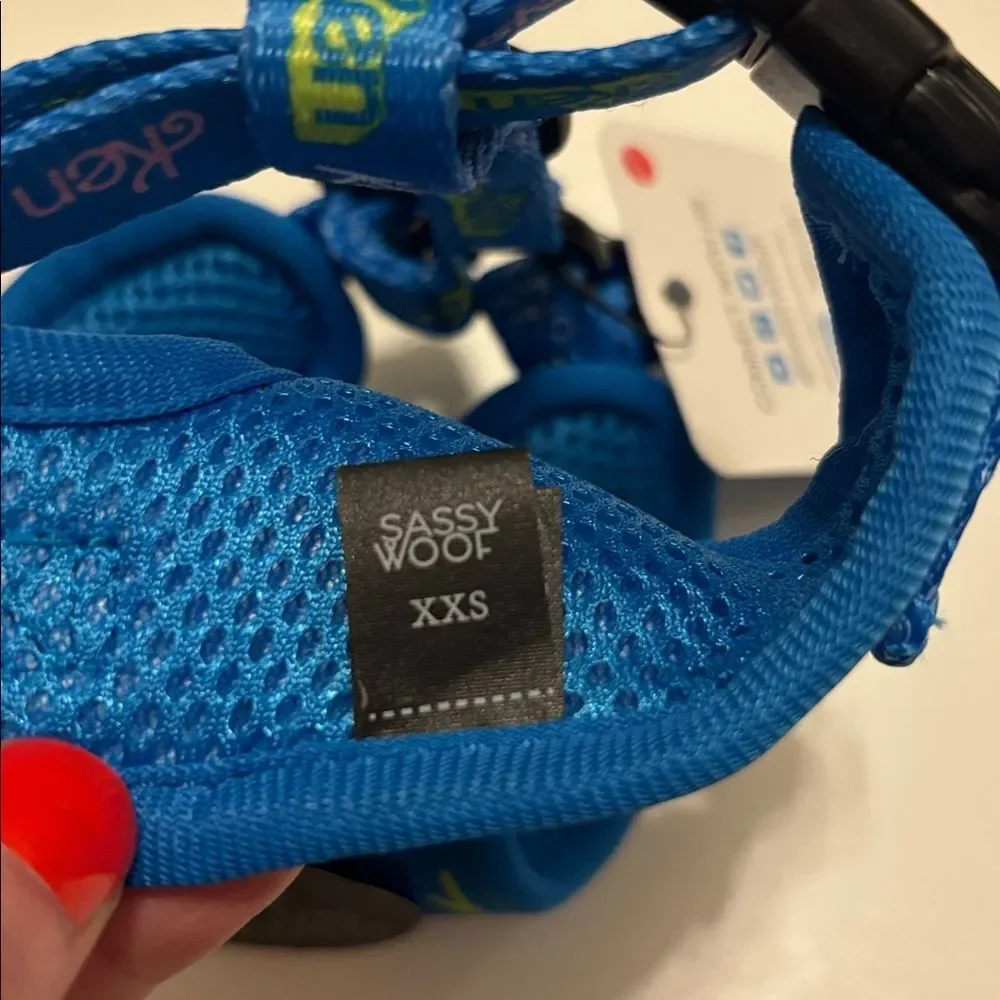 ✨NWT✨Sassy Woof Ken Mattel Blue Small Dog Harness Size XXS